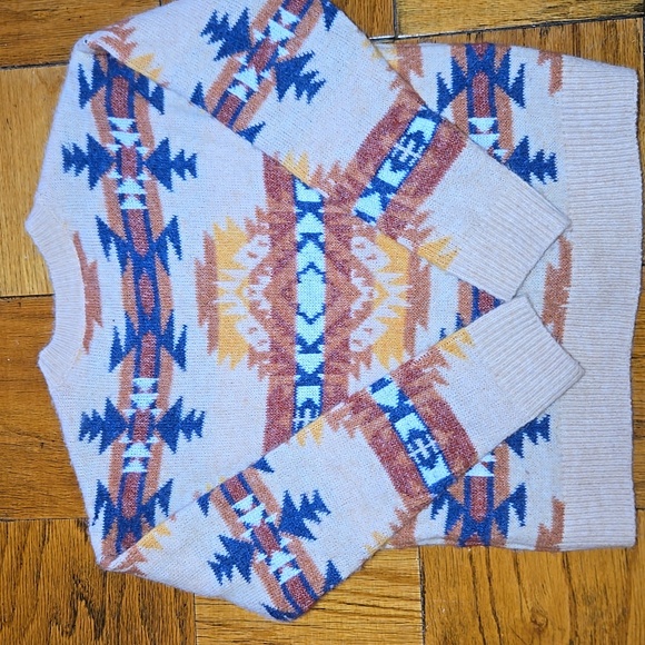 Lucky Brand Aztec Southwest Sweater Women’s Small Beige Multi - Picture 5 of 11